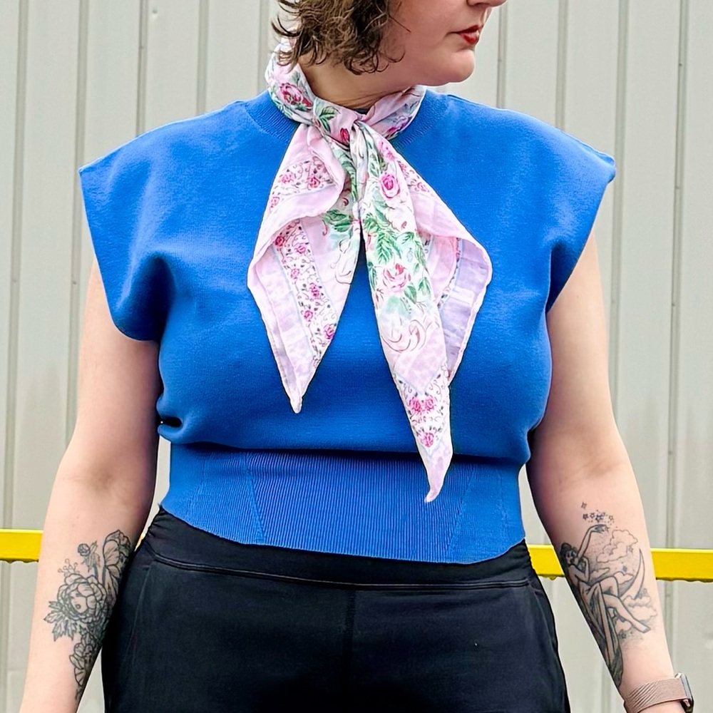 Pilcro Blue Knit Top Anthropologie